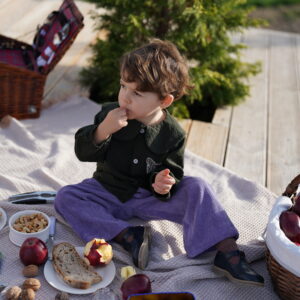 Pantaloni velour mov deschis