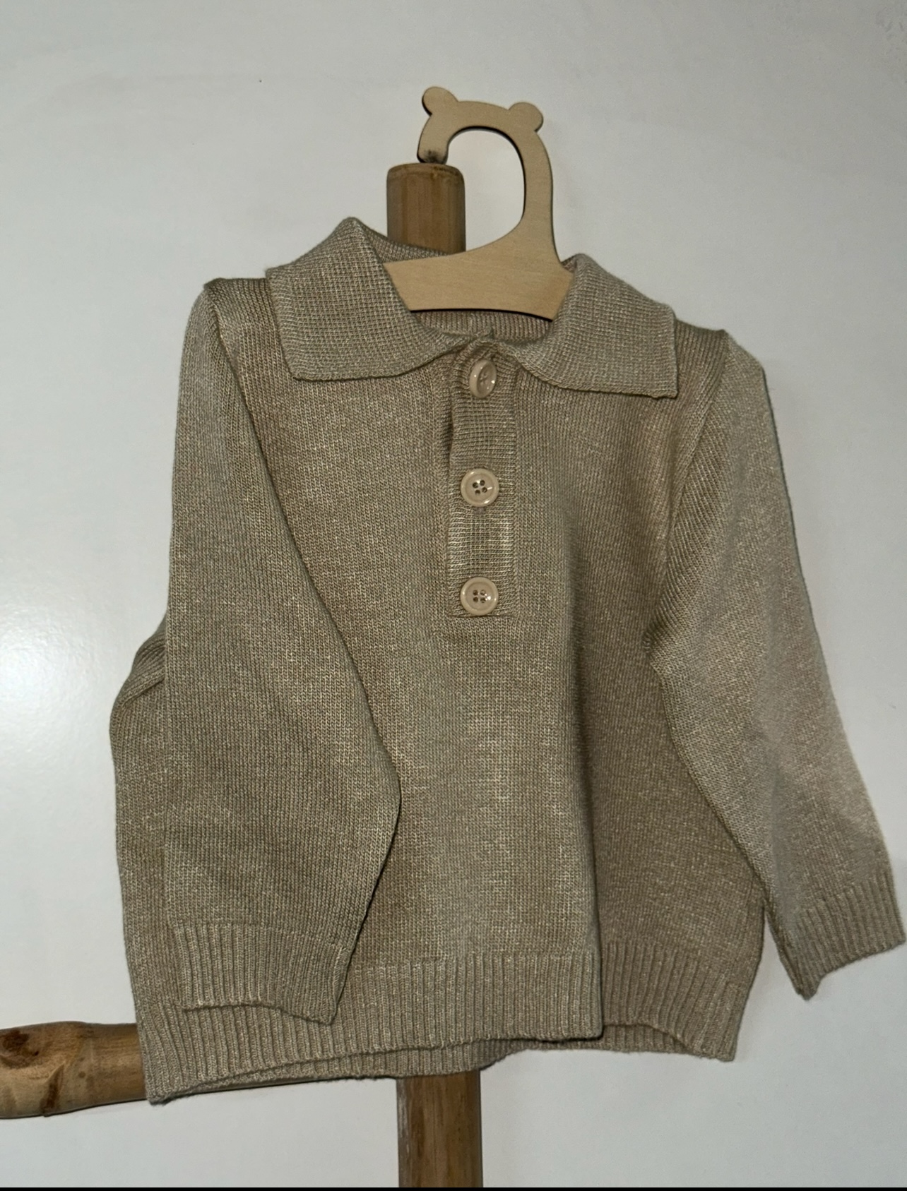 Maleta polo bej cu 3 nasturi