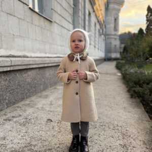 Palton bej unisex buclat