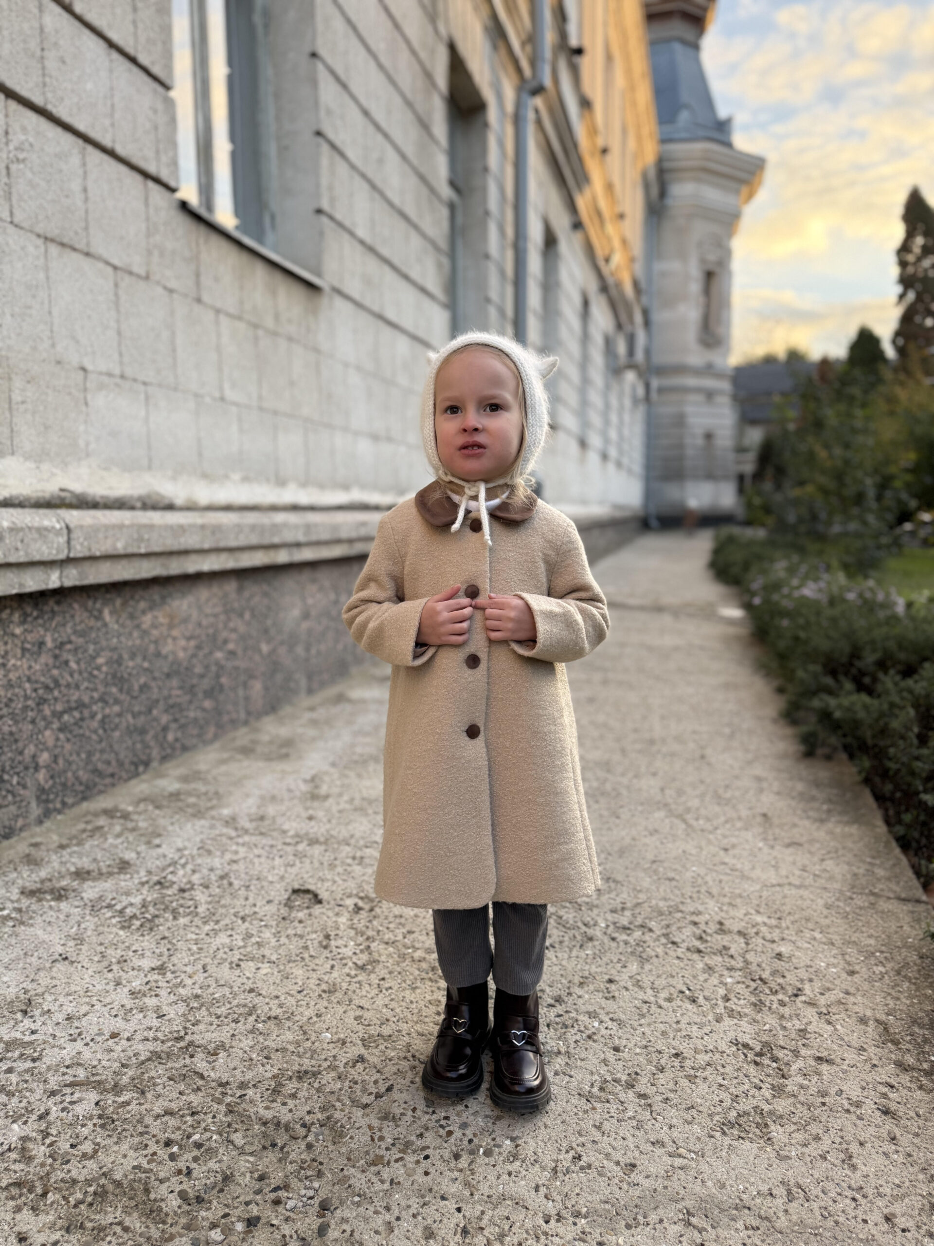 Palton bej unisex buclat