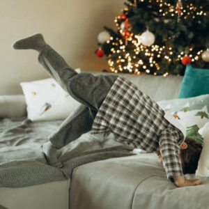 Pantaloni lână, alb negru