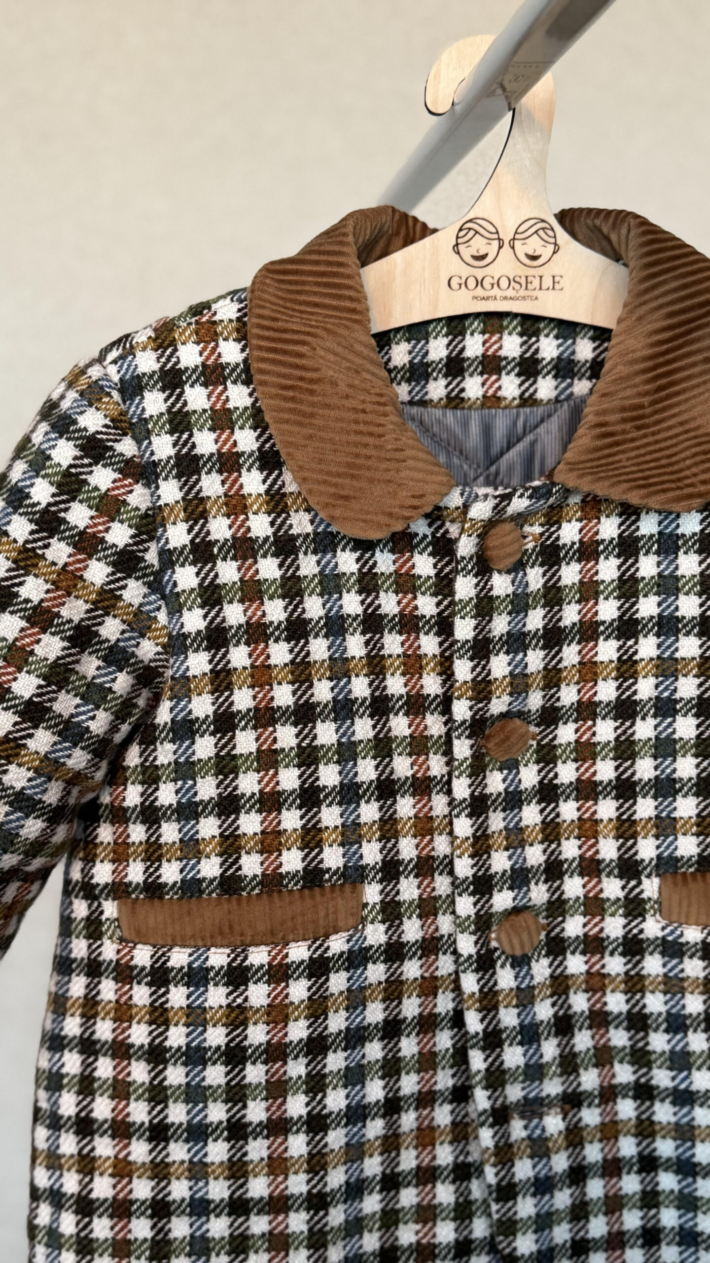 Palton colorat scurt cu căptușeală