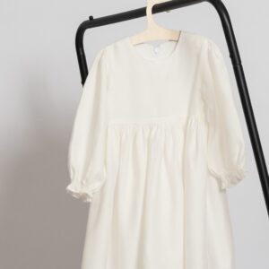 Rochie alba clasică cu broderie la alegere