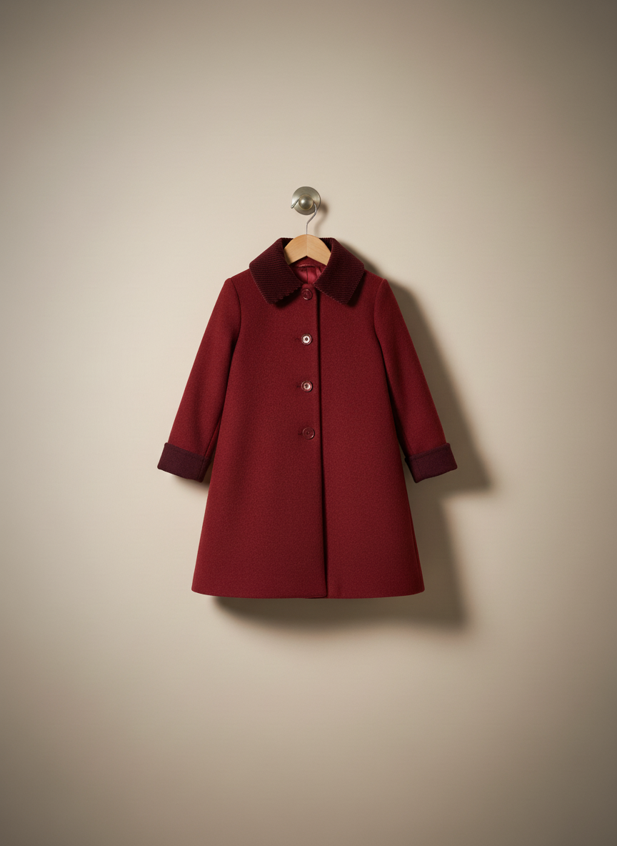 Palton de lînă, bordo