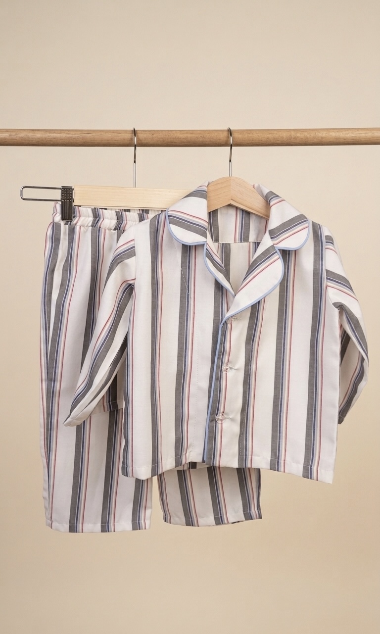 Pijama în dungi tricolore