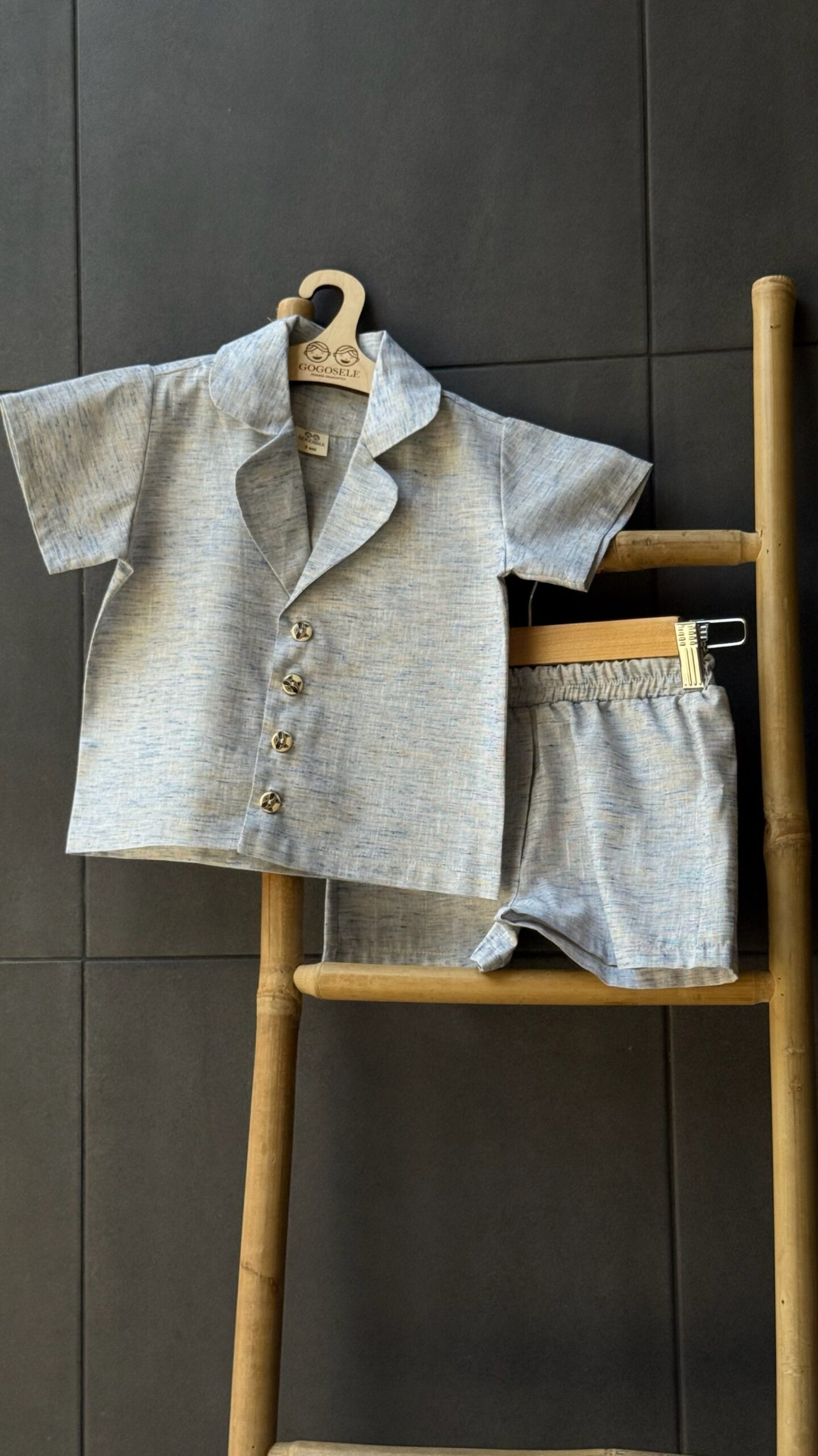 Costum de in, bleu-melanj